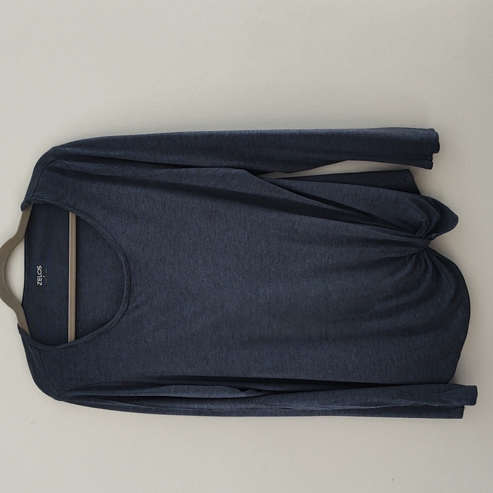 Zelos T Shirt Top Size XL Long Sleeve Jersey Knit Activewear Performance Blue